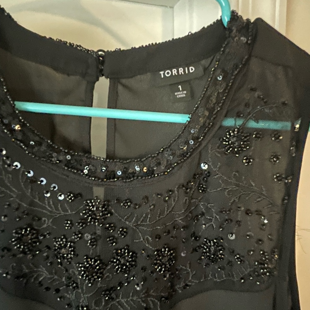 Torrid Black Sleeveless Blouse with Sequin Detail - Picture 2 of 2